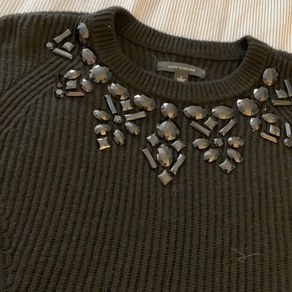 Ann Taylor Women's Black Midnight Flake Sweater - Picture 7 of 9